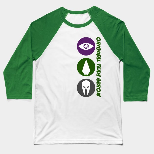 Original Team Arrow - Colorful Symbols - Hero Logos Baseball T-Shirt by FangirlFuel